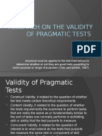 Research On The Validity Pragmatic Tests
