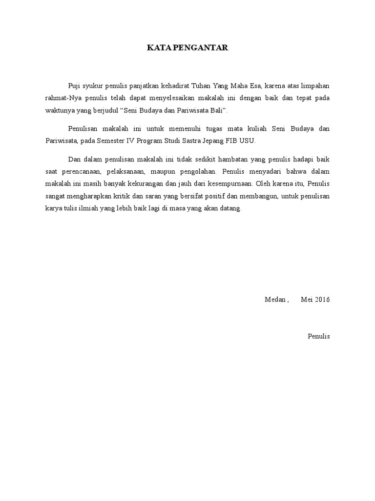 Contoh Makalah Pariwisata PDF