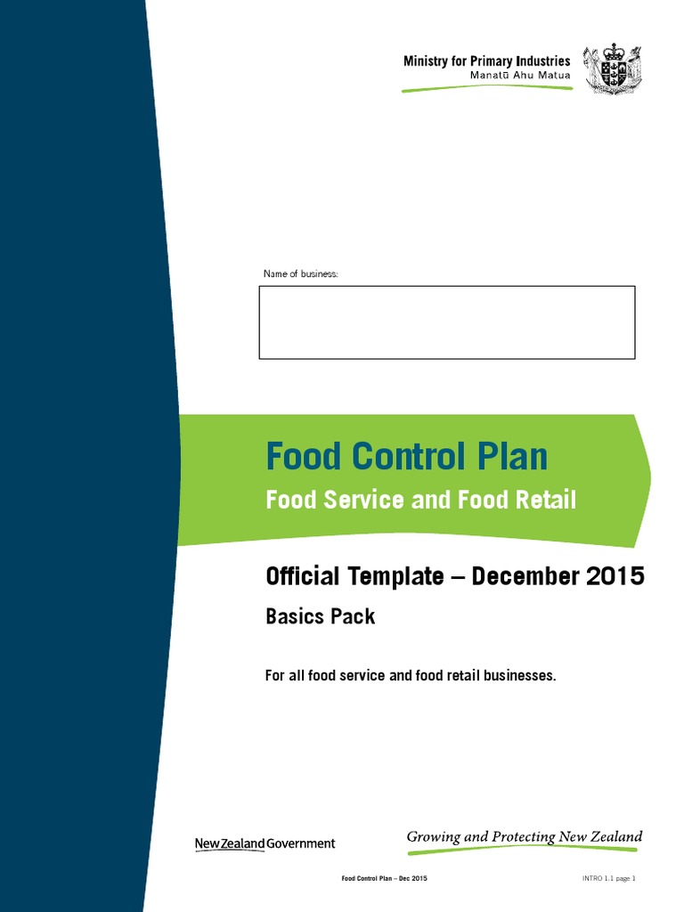 2016 Food Control Plan Basics | PDF | Hygiene | Hand Washing