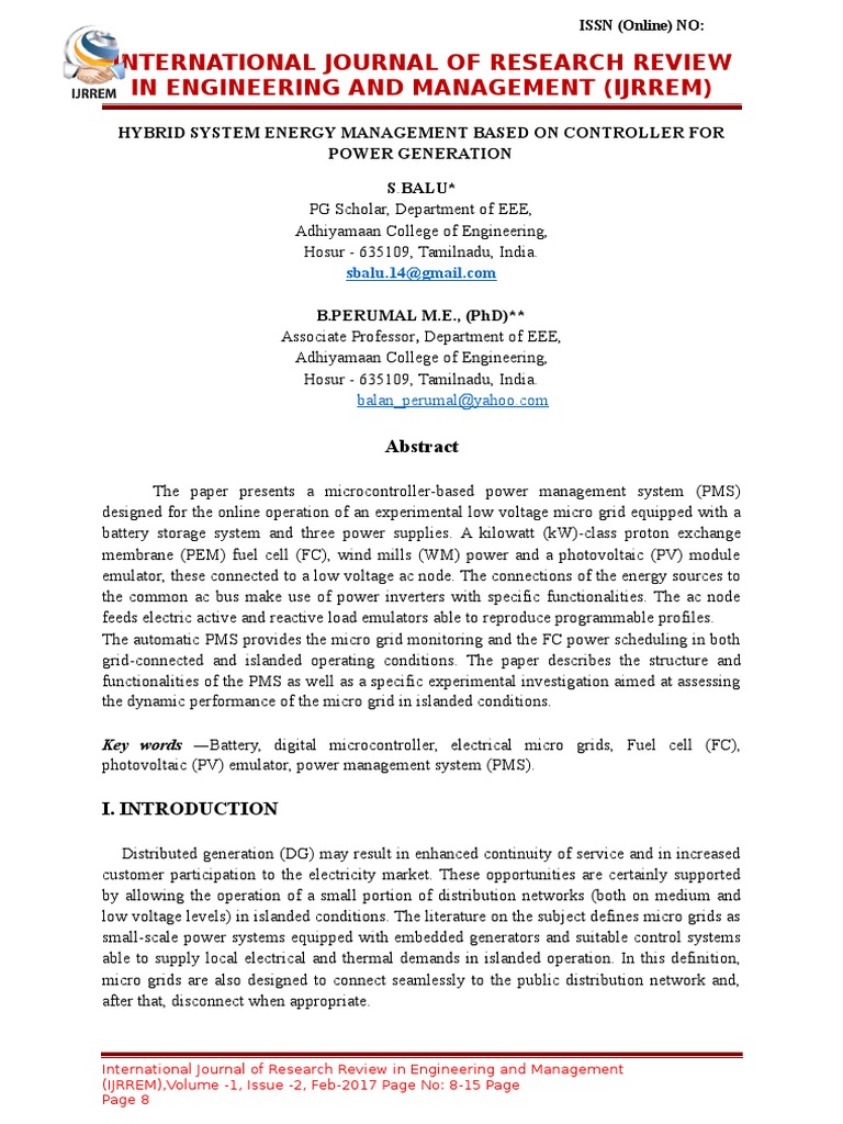 Hybrid System Energy Management Based On Fuzzy Logic Controller For ...
