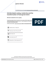Activity Based Costing Modernity and The Transformation of Local Government