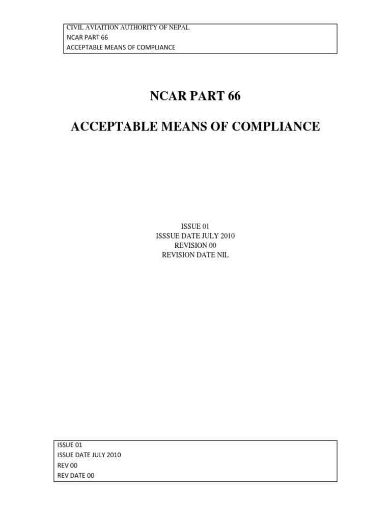 NCAR Part 147 AMC PDF | PDF