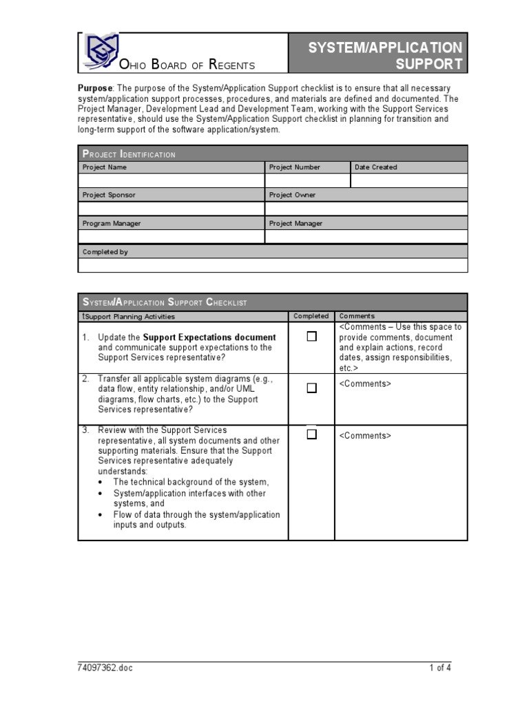 71102412 Application Support Model Template Systems Engineering