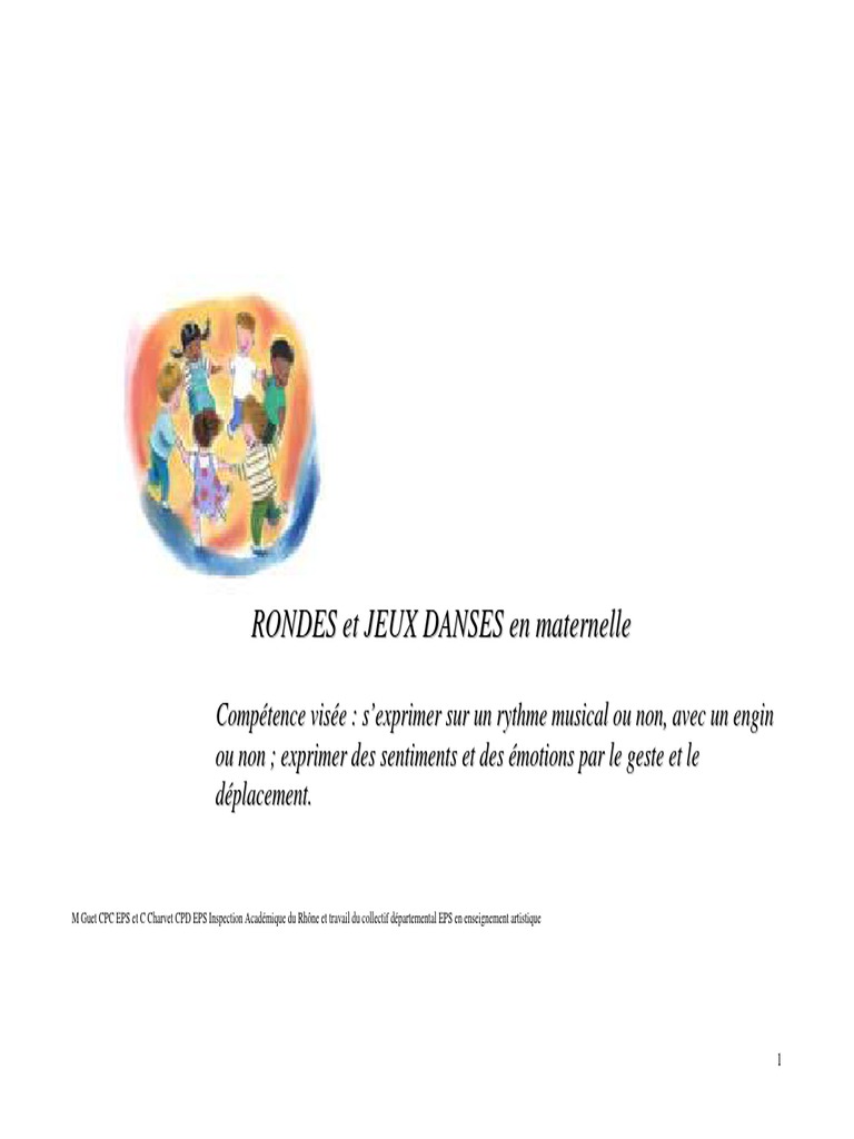EPSDanseRondes Et Jeux Danses en Maternelle2012Ac. Lyon PDF