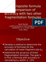 LTU Composite formulaa comparison of accuracy with two other fragmentation formulas