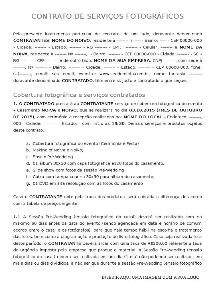 MODELO Contrato de Casamento | Tempo | Livros