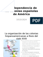 La Independencia de Las Colonias Espanolas de America