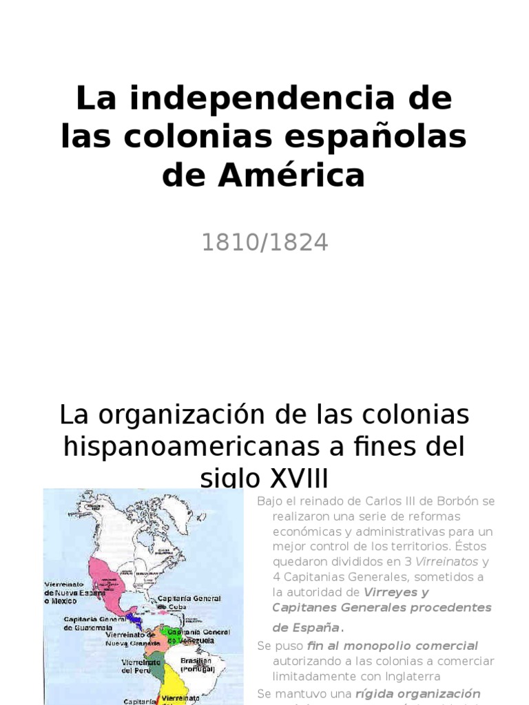 La Independencia de Las Colonias Espanolas de America | PDF | Imperio ...