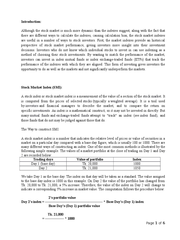 Stock Market Index Calculation Methods | PDF | Stock Market Index ...