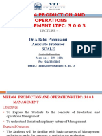 Mee404 Production and Operations Management LTPC: 3 0 0 3: Dr.A.Babu Ponnusami Associate Professor Scale