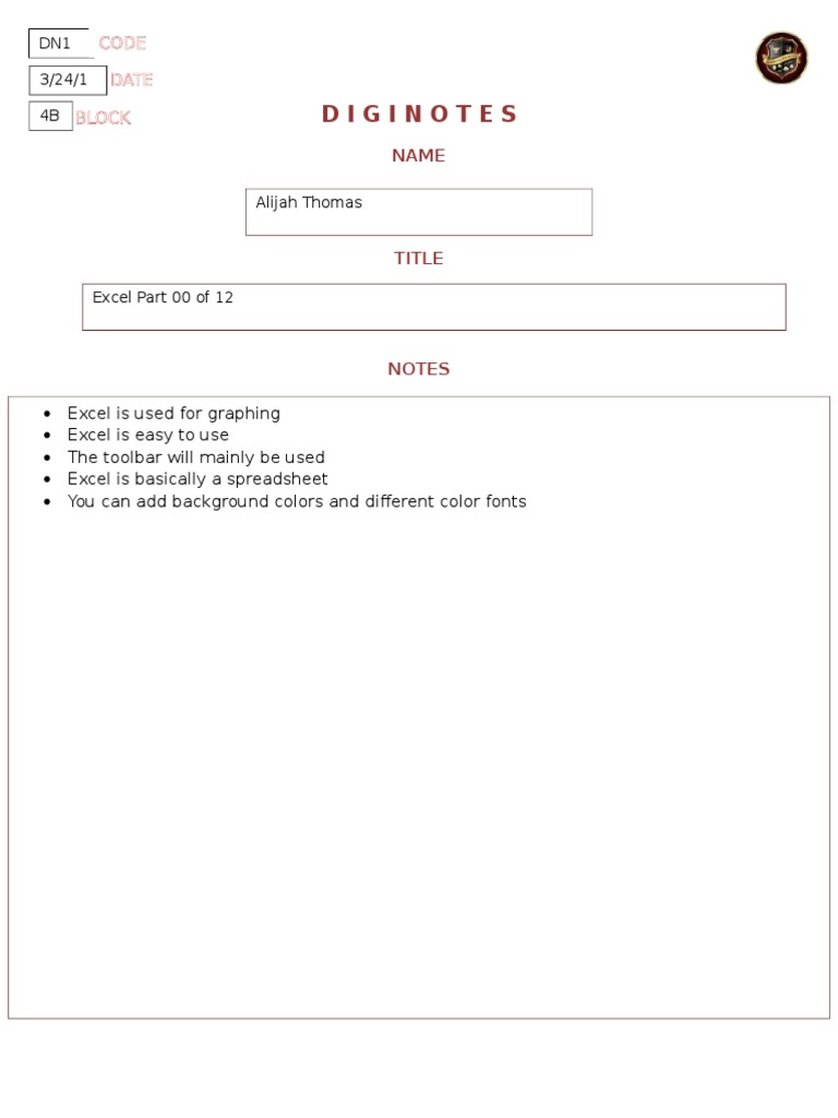 Digi Notes Alijahthomas 25 | PDF