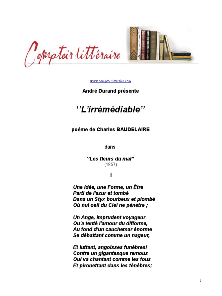 451 Baudelaire l Irremediable | Les Fleurs du mal | Charles Baudelaire