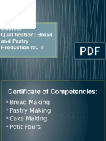Course/ Qualification: Bread and Pastry Production NC II