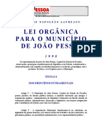 Lei Organica de Joao Pessoa PDF