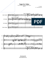 Fugue 2 from Well Tempered Clavier - SATB Saxophone Quartet Score