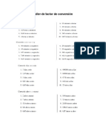 Taller de Factor de Conversión