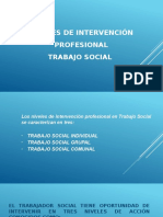 Niveles de Intervención Profesional Trabajo Social 