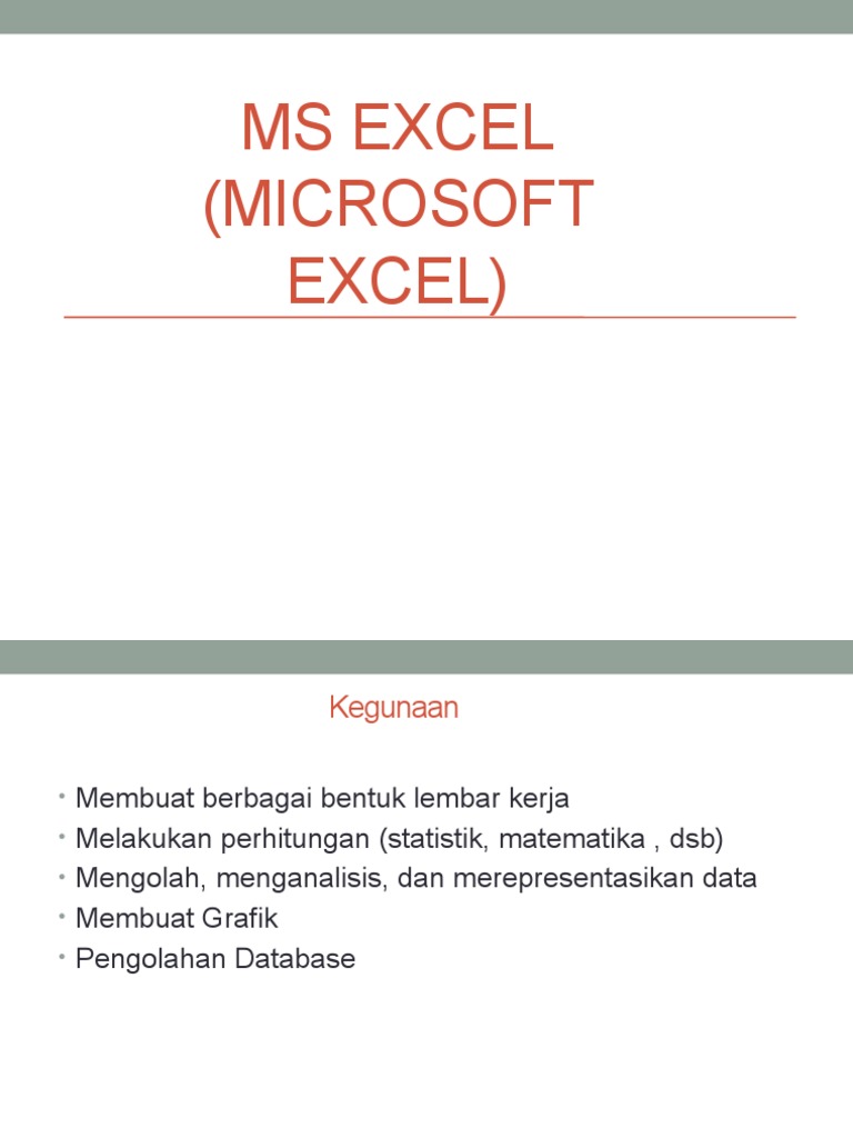 Bagian Bagian Jendela  Microsoft  Excel 2007 Berbagai 