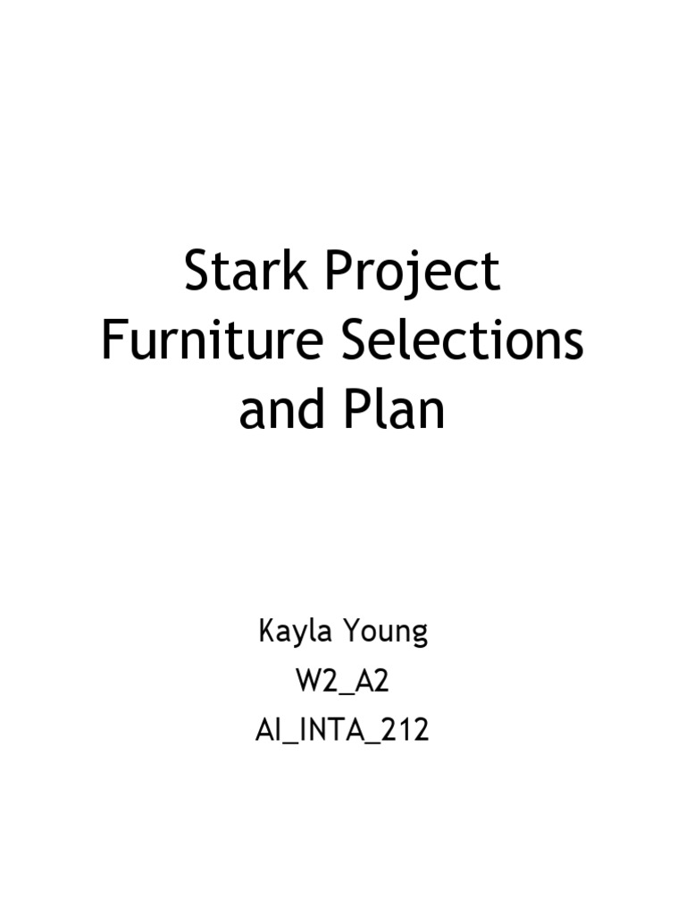 Stark Project Furniture Selections and Plan: Kayla Young W2 - A2 AI ...