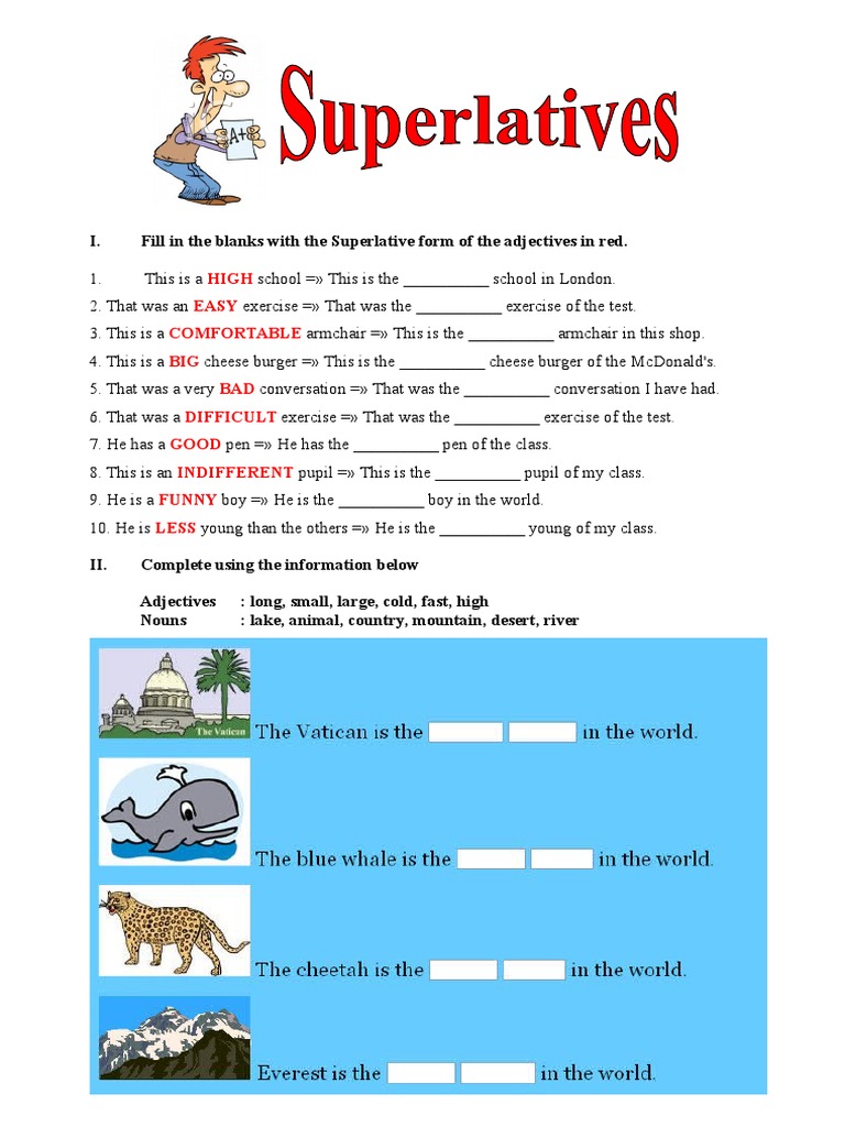 comparatives-and-superlatives-exercises