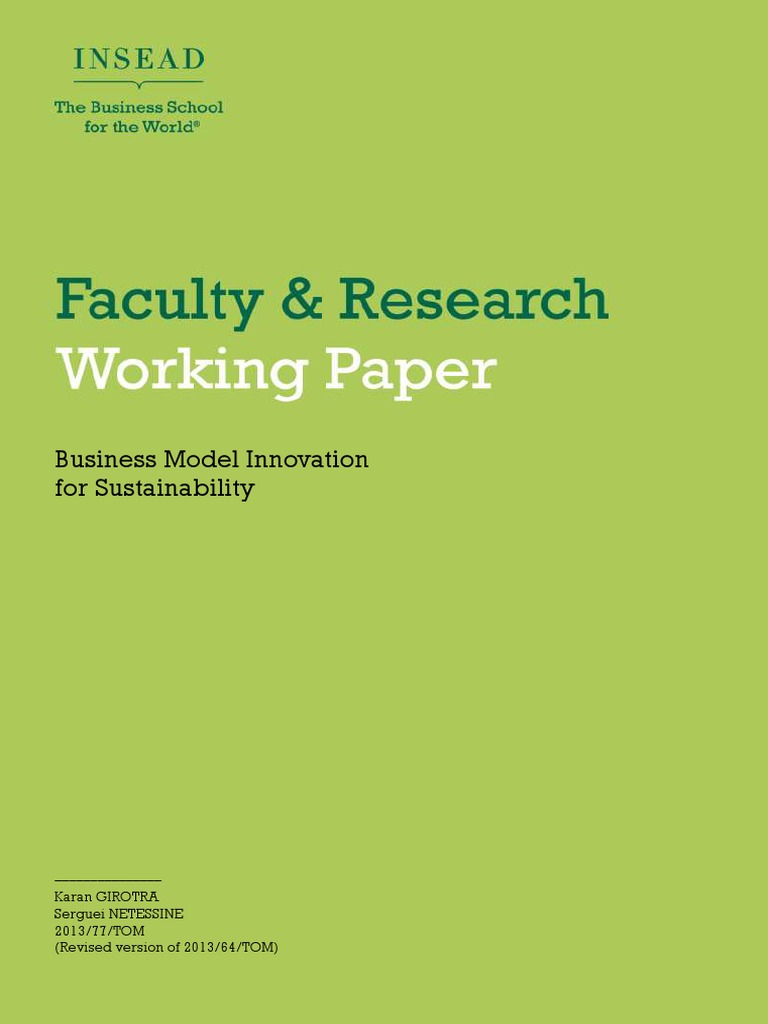 20 Innovations for Sustainable Business Models | PDF
