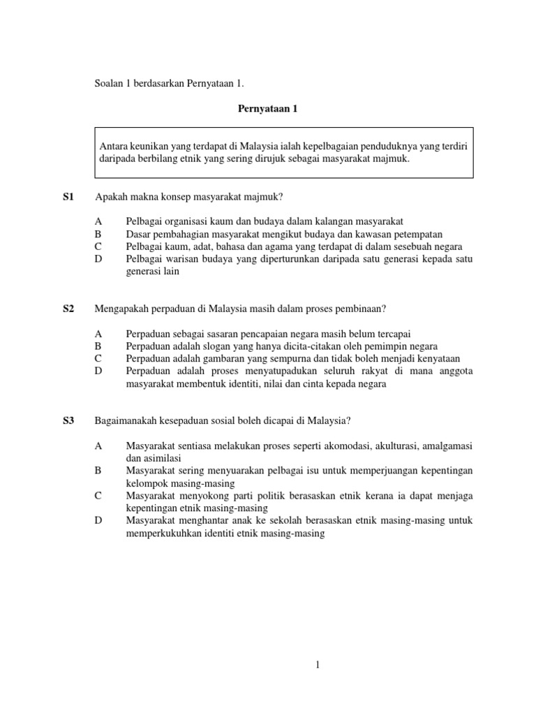 Oum Send E Tutor Soalan Hubungan Etnik Pdf