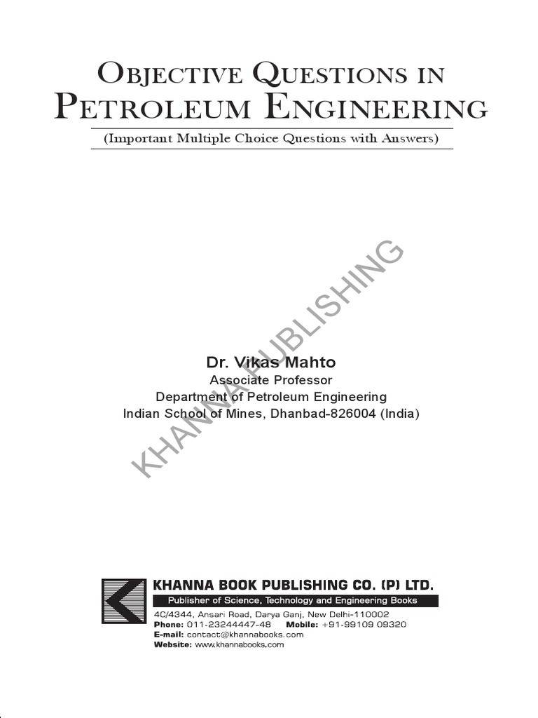 77864Objective Questions in Petroleum Engineering Print File PDF Rock (Geology) Petroleum
