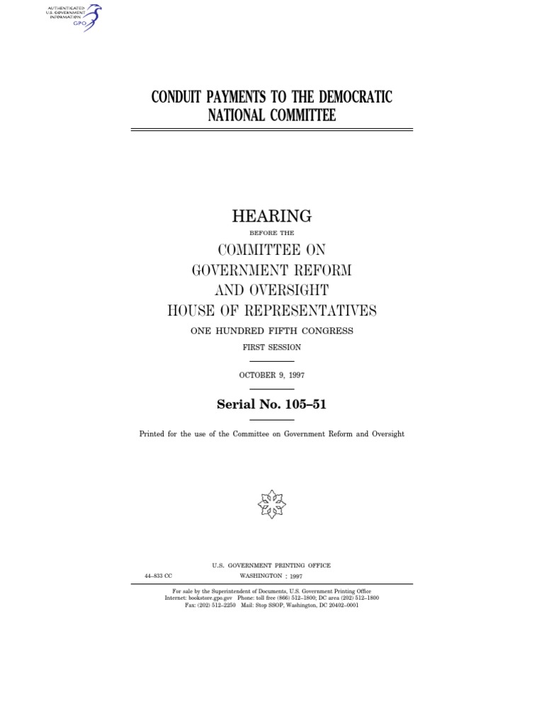 Conduit Payments To The Democratic National Committee PDF Witness