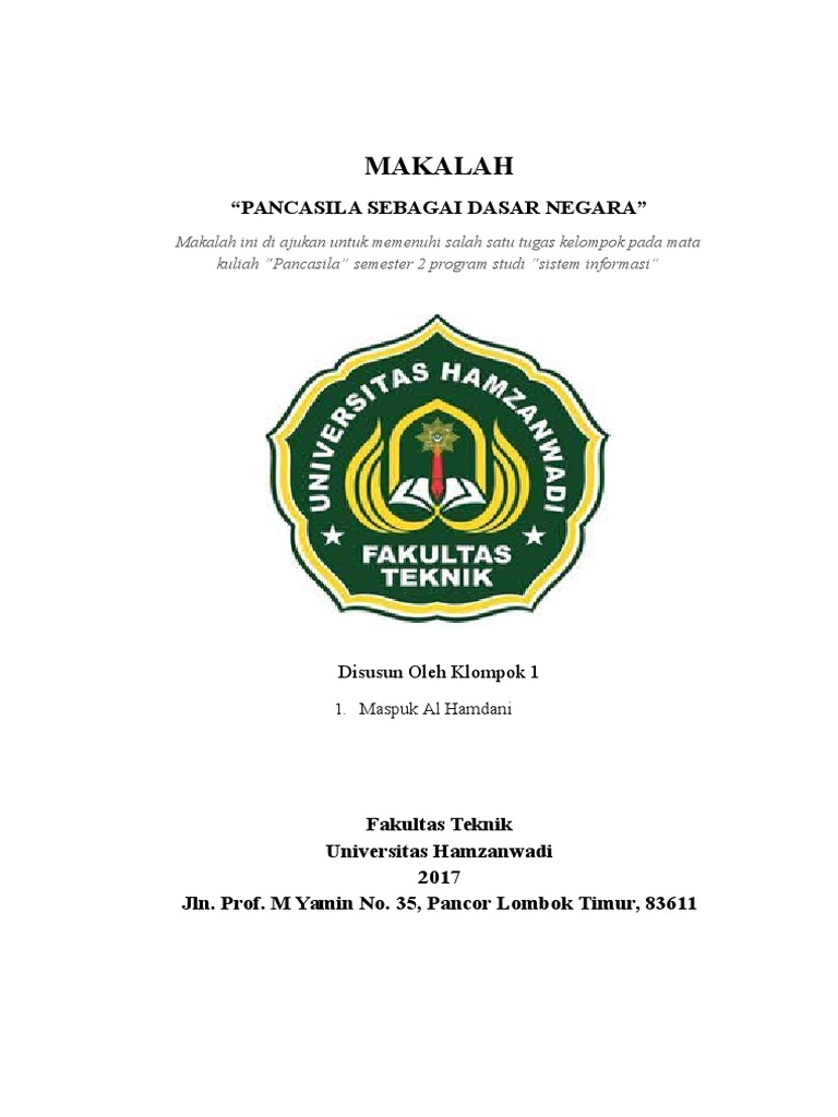 Makalah Pancasila Sebagai Dasar Negara Docx