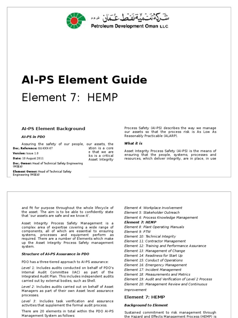 Asset Integrity Process Safety Guide | PDF | Verification And ...