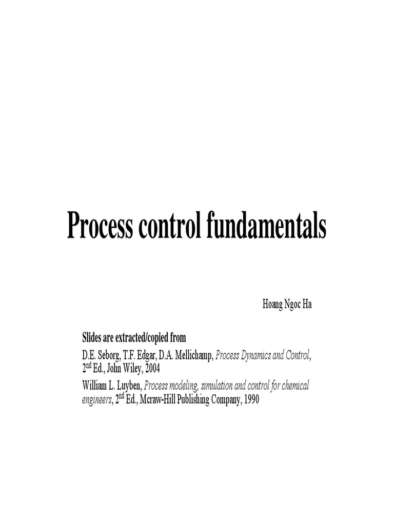 Process Control and Modeling Basics | PDF | Equations | Mathematical ...