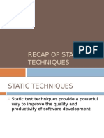 Static Techniques Recap