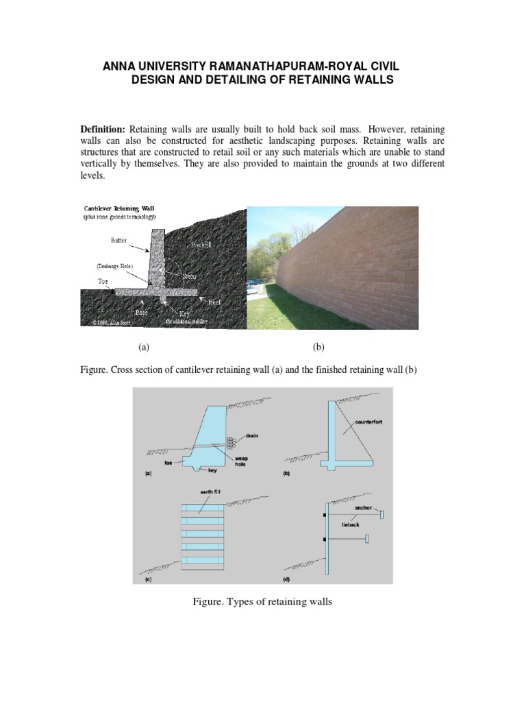 Design & Detailing of Retaining Walls | Download Free PDF | Building ...