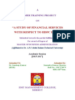 "A Study of Financial Services With Respect To HDFC Bank": A Summer Training Project