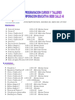 Acion y Tarifas de La Corporacion Educativa Com Familiar Calle 48, Junio 2006