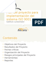 Project Plan For ISO9001 Implementation 9001academy ES