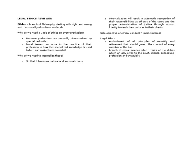 Legal Ethics Reviewer PDF