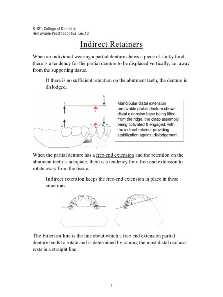 Understanding Fulcrum Line in RPDs | PDF | Dentures | Animal Anatomy
