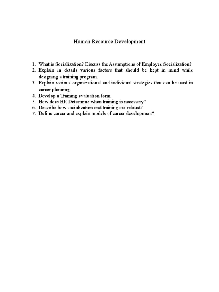 HR Development: Training & Career Planning | PDF