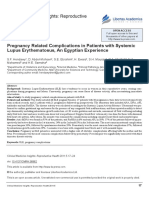 Artikel-Pregnancy Related Complications in Patients With Systemic Lupus Erythematosus, An Egyptian Experience