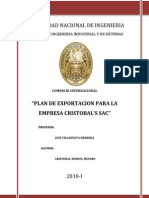 Plan de Exportacion para La Empresa Cristobal