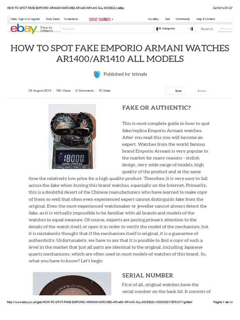 Authenticating Emporio Armani Watches | PDF | Counterfeit 