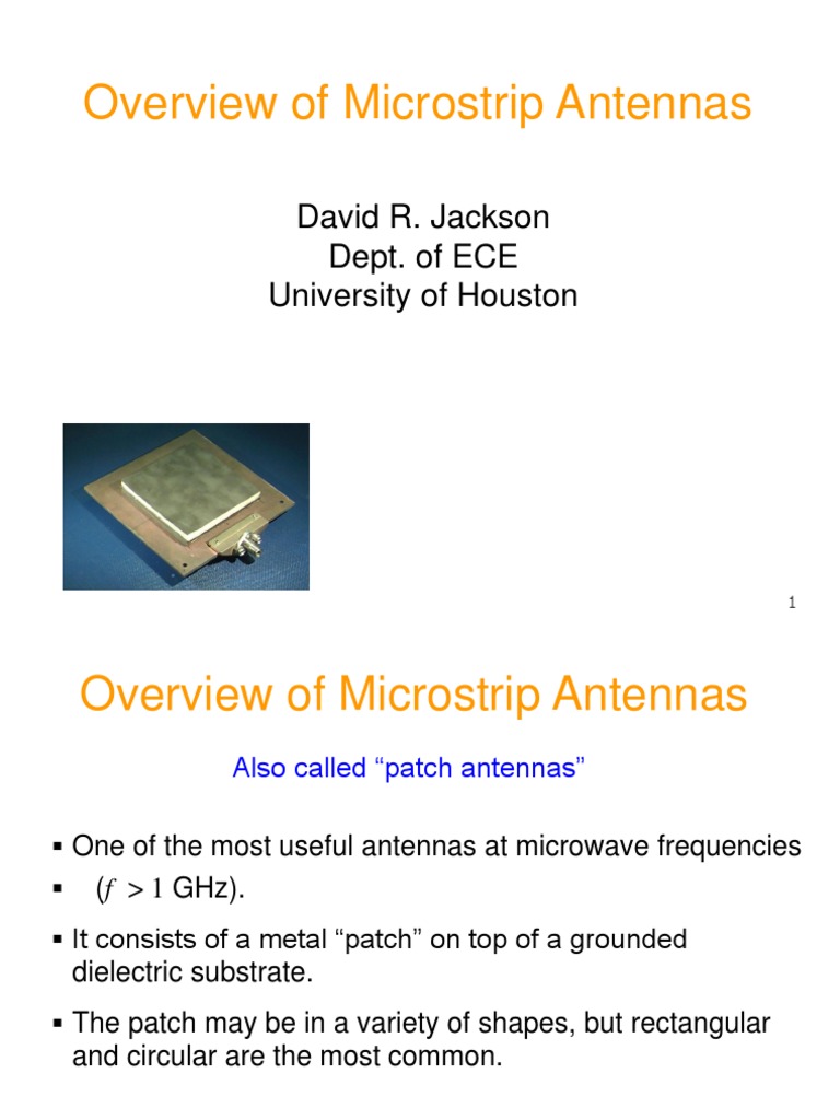Microstrip Patch Antenna Basics PDF PDF Antenna (Radio) Radio