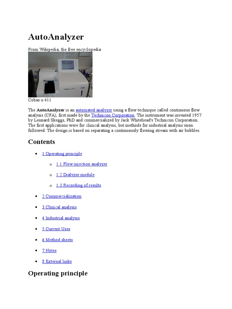 Auto Analyzer Laboratories Chemistry