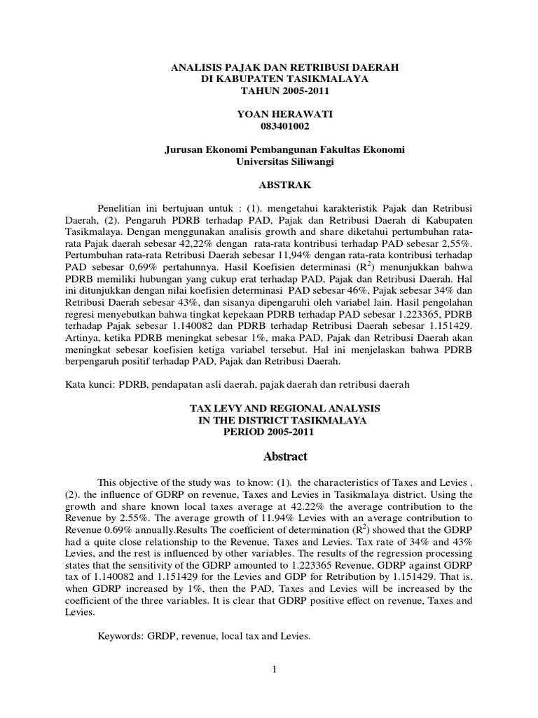 Pajak Dan Retribusi Kabupaten Tasik