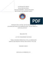 Propuesta de Un Sistema de Tratamiento para Los Efluentes de Producción Generados en El Centro Operativo Morichal de Pdvsa