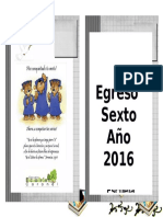 Programa Ceremonia de Egreso Sexto Año 2016