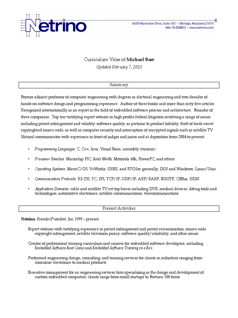 Embedded software engineer resume reddit picture