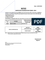 Notice: Special Carryover Examination Forms - 2014