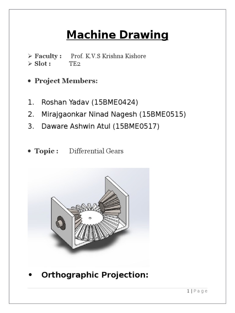 Machine Drawing: Project Members | PDF | Technology & Engineering